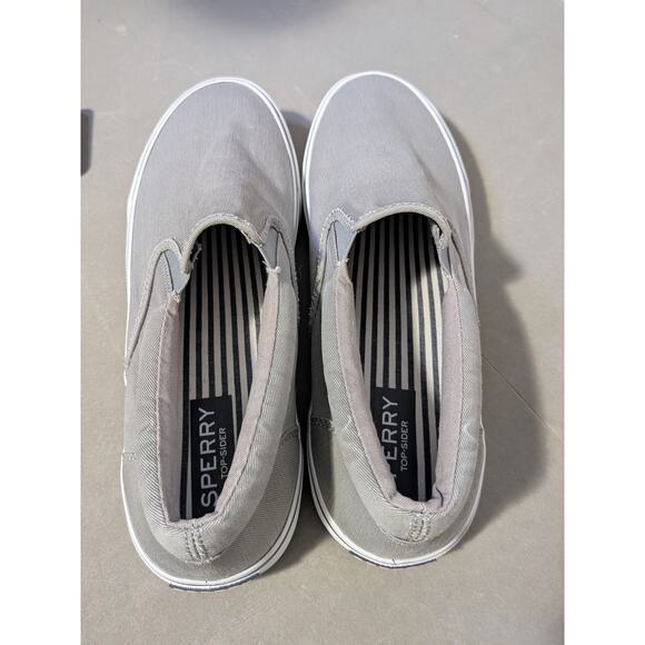 Men Men\'s Gray Sperry Topsiders sz 13 Slip on Sneakers